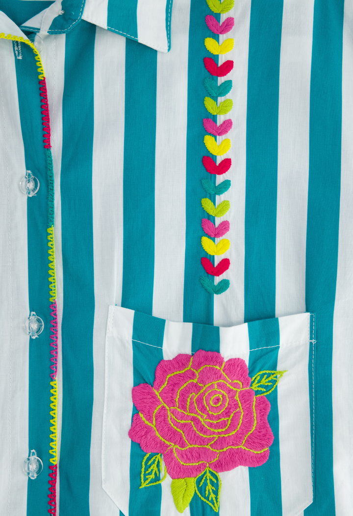 Isla Short Dress Dress Isla Turquoise Wide Stripe Short Dress Isla Turquoise Wide Stripe Short Dress