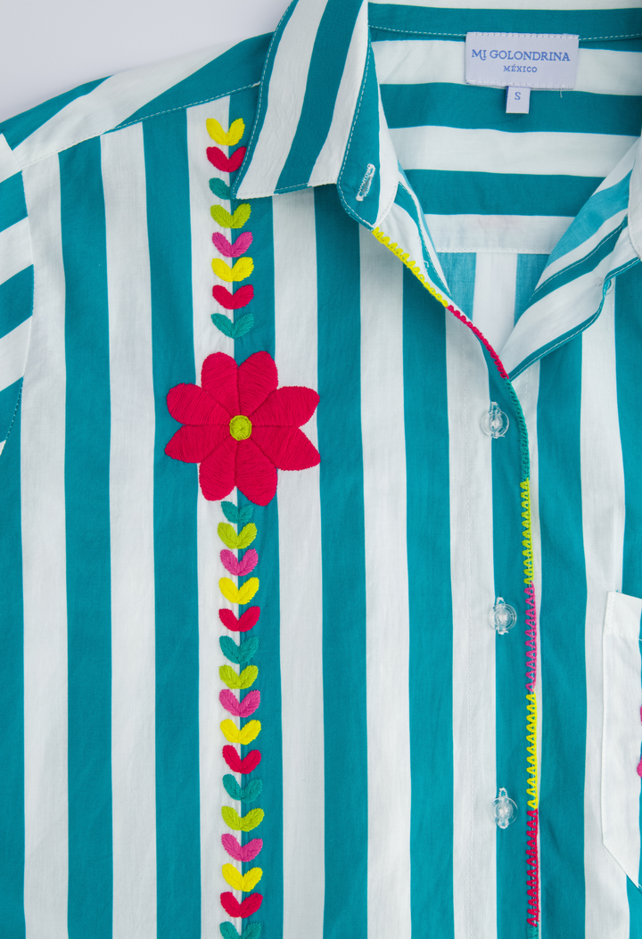 Isla Short Dress Dress Isla Turquoise Wide Stripe Short Dress Isla Turquoise Wide Stripe Short Dress