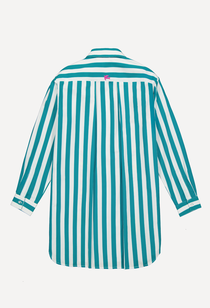 Isla Short Dress Dress Isla Turquoise Wide Stripe Short Dress Isla Turquoise Wide Stripe Short Dress