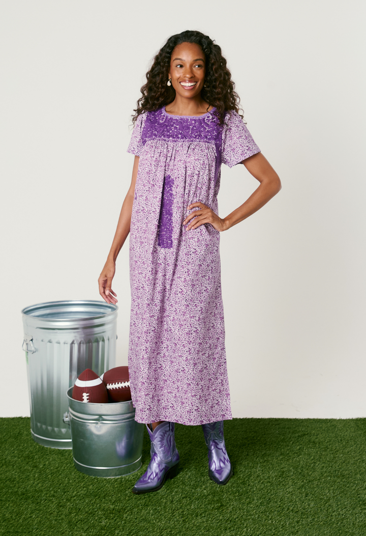 Liliana Floral Morada Midi Dress