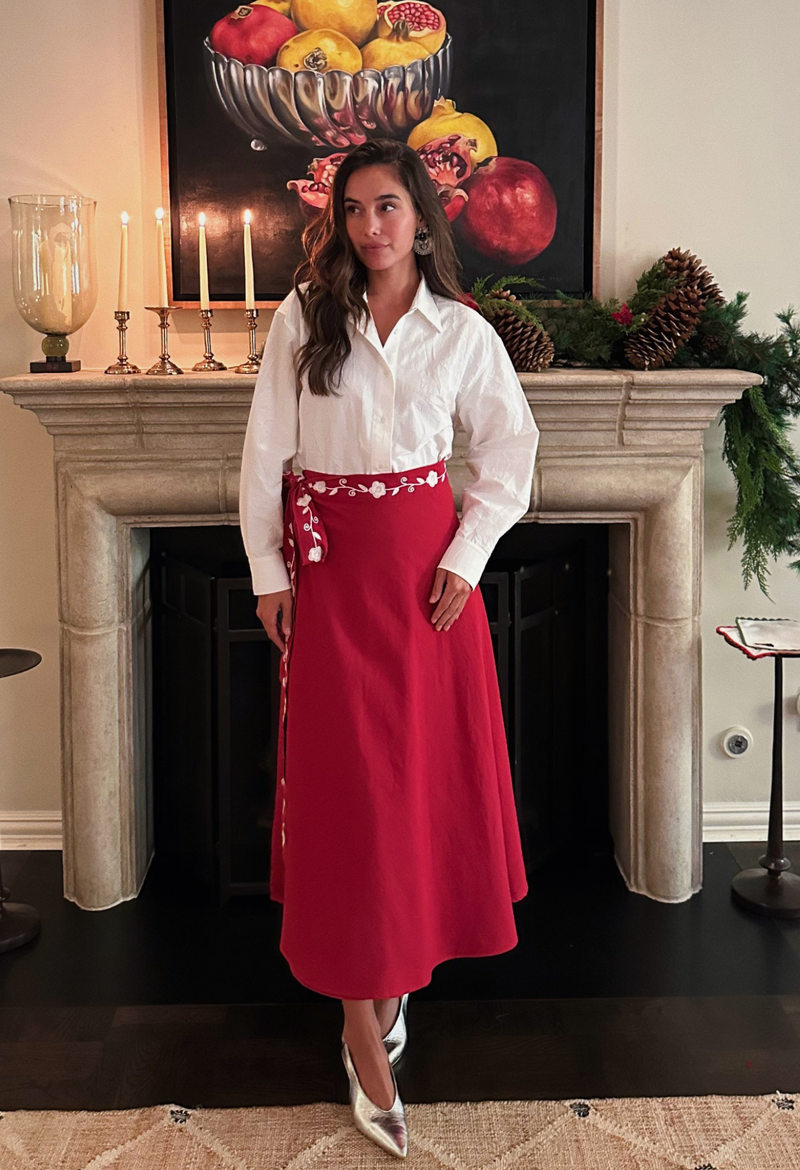The Wrap Skirt in Red