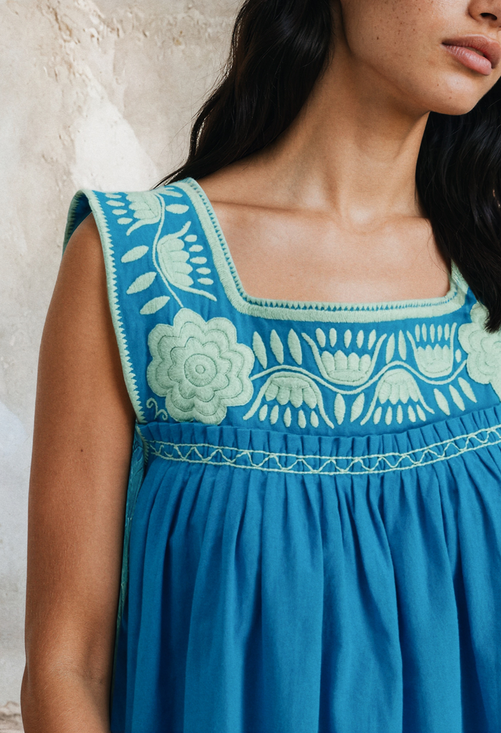 Dalia Midi Dress Dress Dalia Turquoise and Seafoam Midi Dress Dalia Turquoise and Seafoam Midi Dress