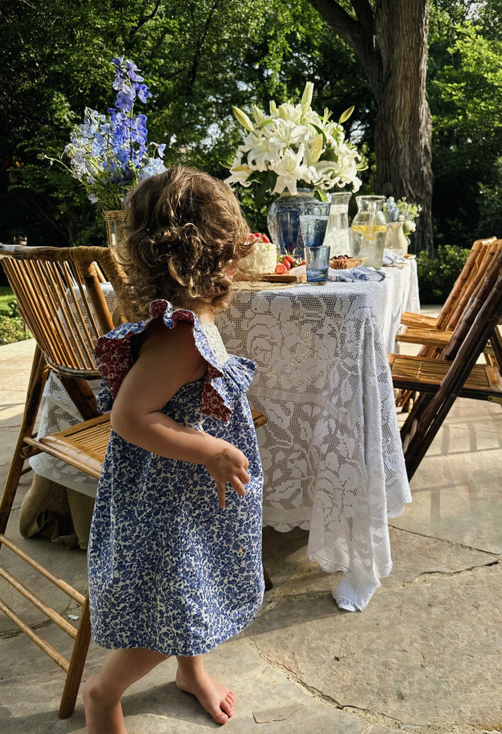 Selena Girl's Dress Childrens Selena Blue Floral Girl's Dress Selena Blue Floral Girl's Dress