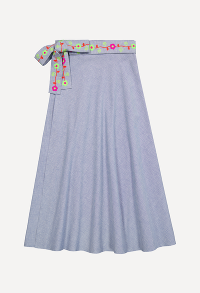 Chiapas Wrap Skirt Skirt One Size The Wrap Skirt in Chambray and Neon The Wrap Skirt in Chambray and Neon
