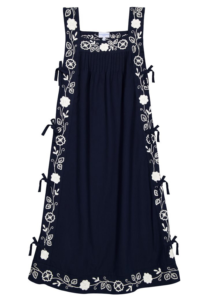 Mia Long Dress Dress Mia Navy and White Midi Dress Mia Navy and White Midi Dress