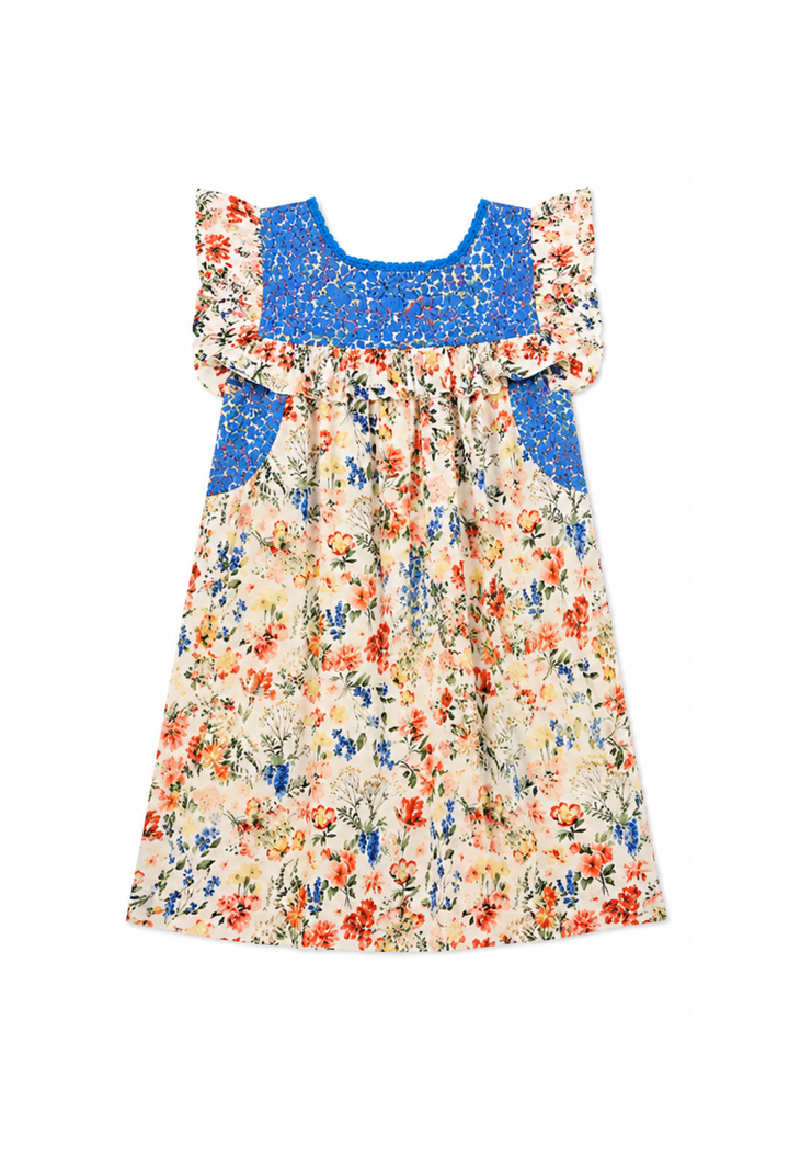 Soledad Short Dress Dress Soledad Floral and Blue Short Dress Soledad Floral and Blue Short Dress