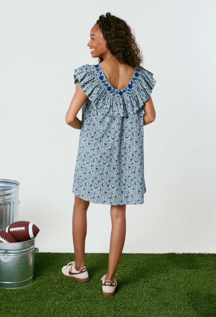 Andrea Flores Azules Short Dress