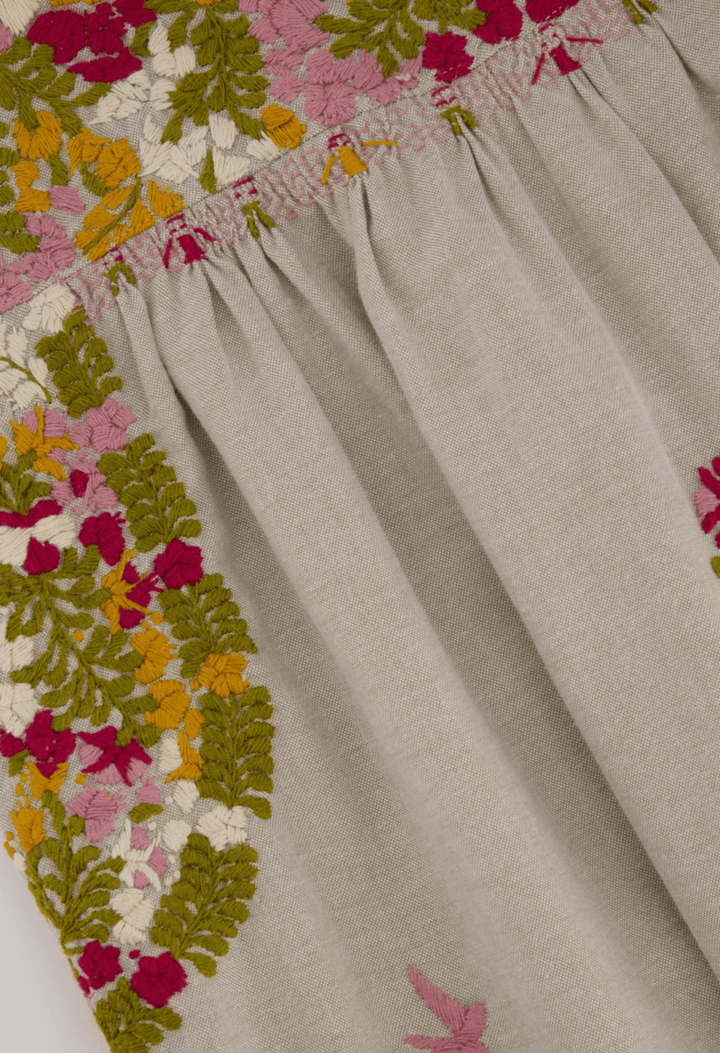 Liliana Crema Otoñal Midi Dress