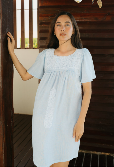Julieta Short Dress Dress Julieta Light Blue Short Dress Julieta Light Blue Short Dress