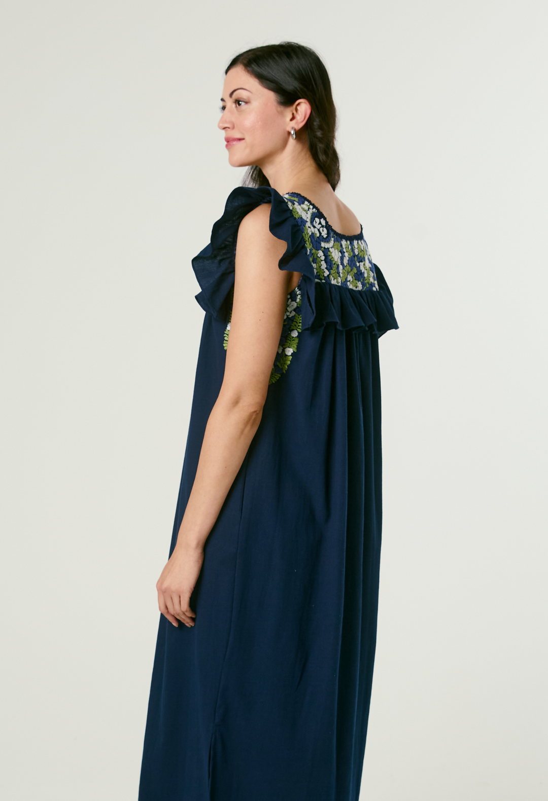 Soledad Azul Marino Midi Dress
