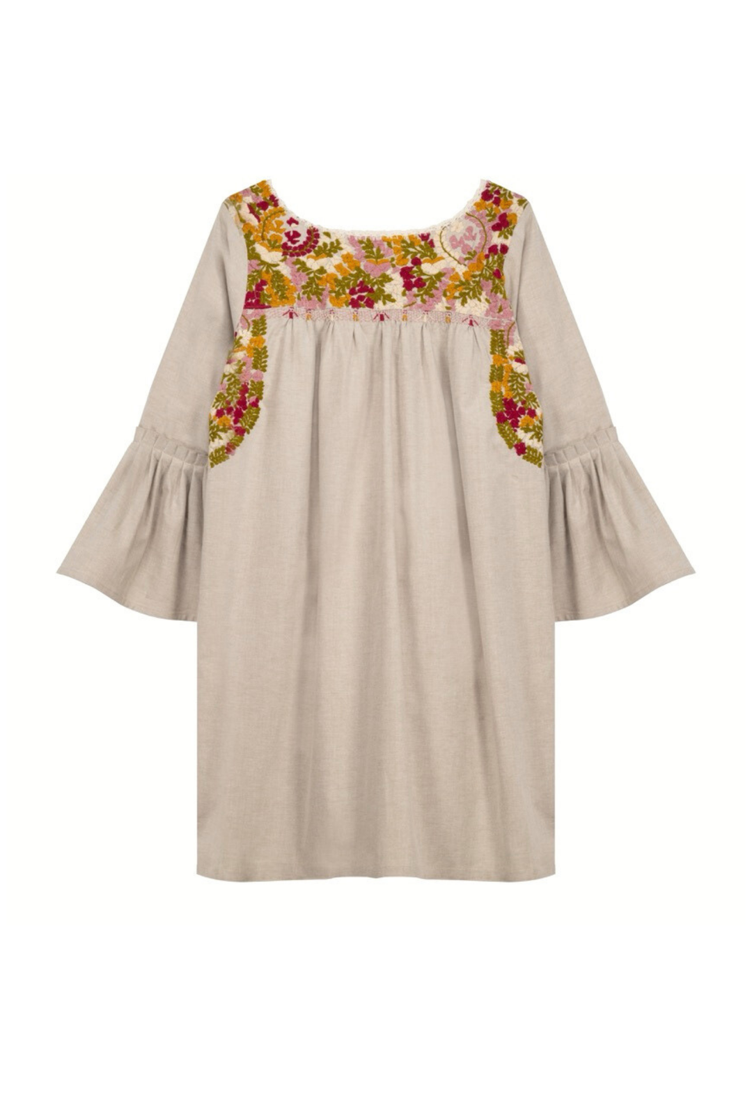 Leona Khaki Otoñal Short Dress