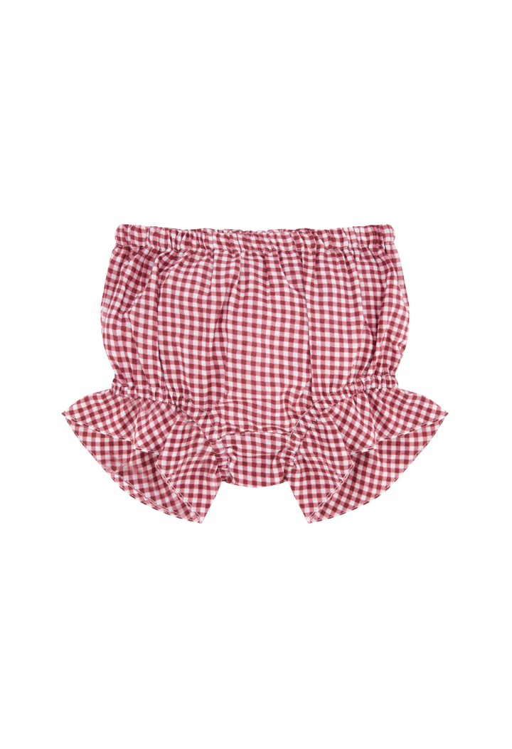 Ines Gingham Granate Girl's Dress