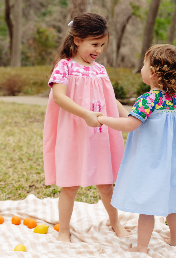 Victoria Girls Dress Childrens Victoria Multi Pink Girl's Dress Victoria Multi Pink Girl's Dress