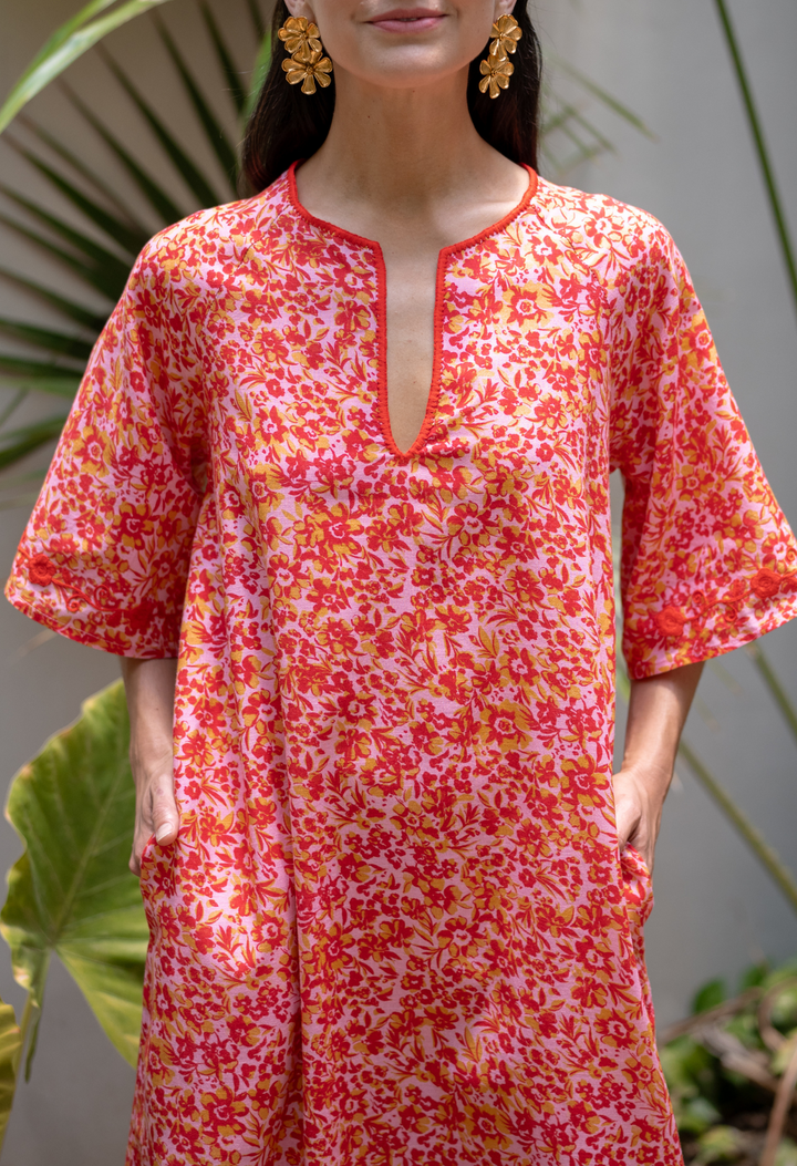 Malena Floral Caftan Dress
