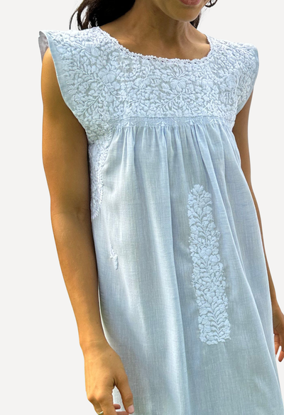 Flores Midi Dress Dress Flores Light Blue Midi Dress Flores Light Blue Midi Dress | Mi Golondrina