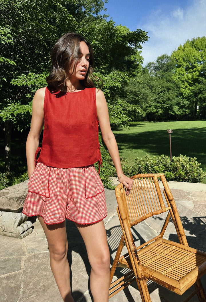Paola Shorts Shorts Paola Red Gingham Shorts Paola Red Gingham Shorts