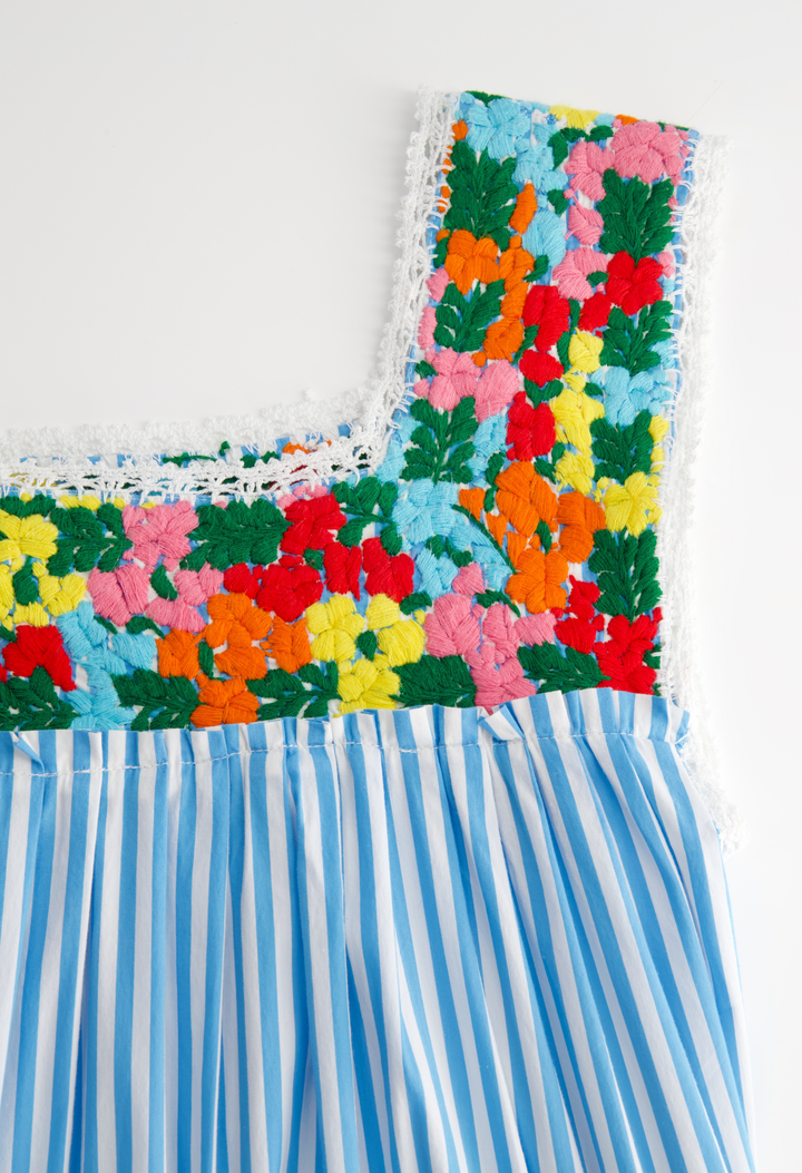 Dalia Short Dress Dress Dalia Turquoise Stripe Fiesta Short Dress Dalia Turquoise Stripe Fiesta Short Dress