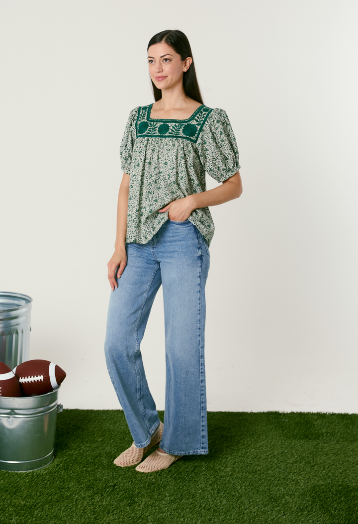 Maria Flores Verdes Blouse