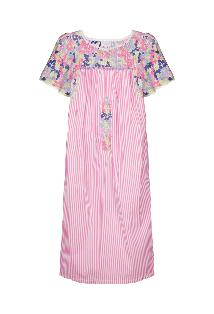 Julieta Pink Stripe Midi Dress