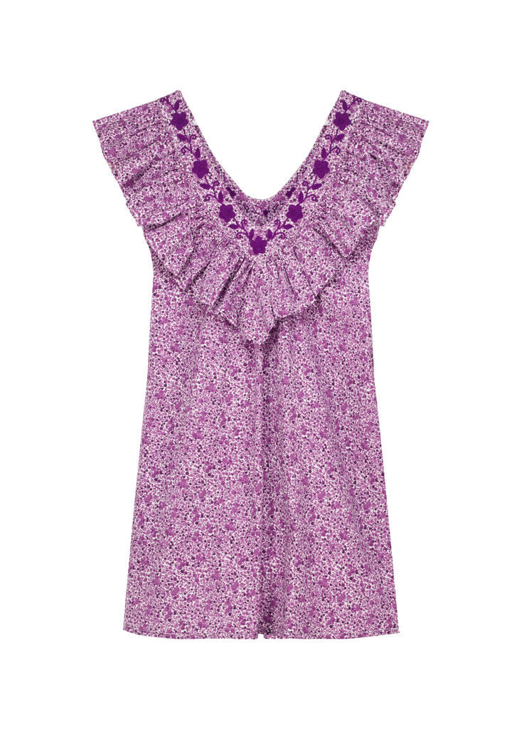 Andrea Flores Moradas Short Dress