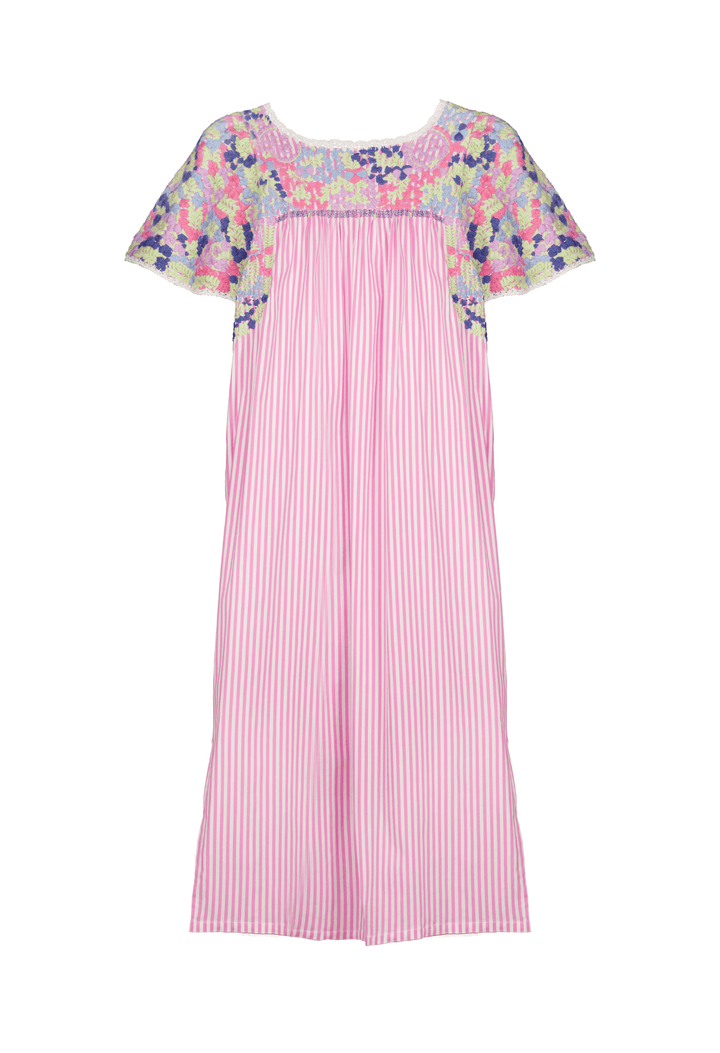 Julieta Pink Stripe Midi Dress