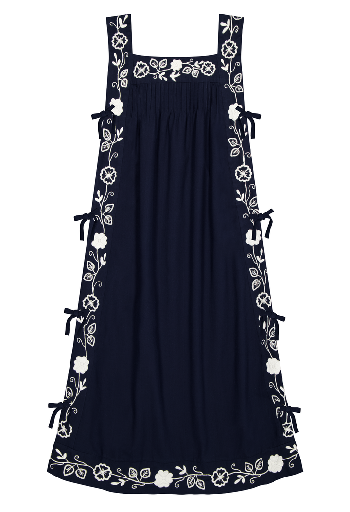 Mia Long Dress Dress Mia Navy and White Midi Dress Mia Navy and White Midi Dress