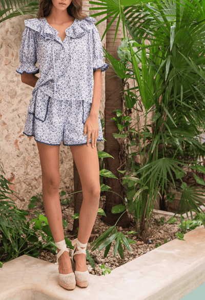 Paola Blue Floral Short