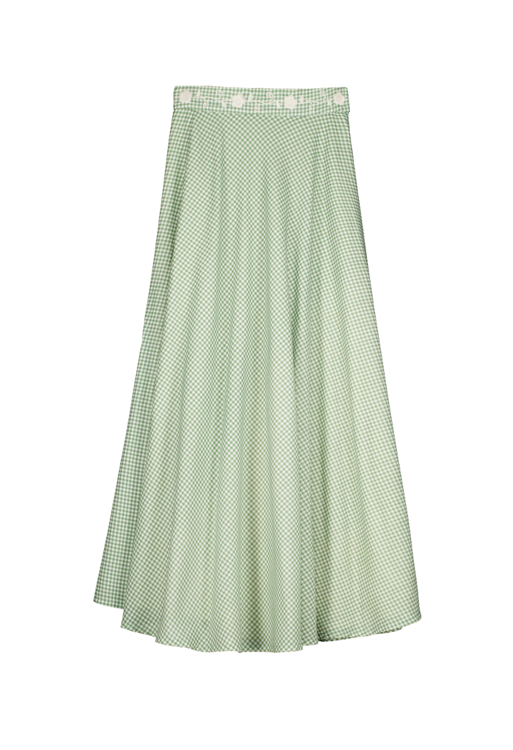 Lupita Verde Gingham Skirt