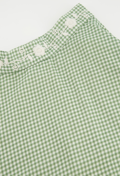 Lupita Falda Skirt Lupita Verde Gingham Skirt Lupita Verde Gingham Skirt | Mi Golondrina