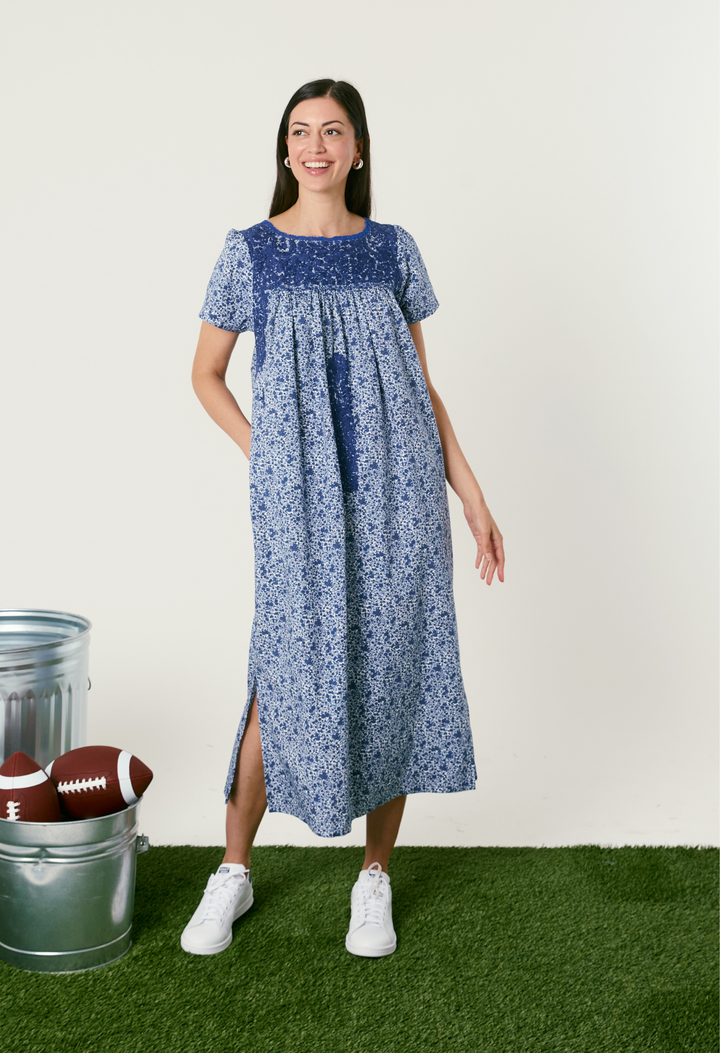 Liliana Floral Azul Midi Dress
