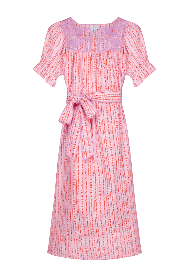 Maria Pink Floral Midi Dress