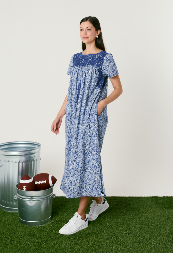Liliana Floral Azul Midi Dress