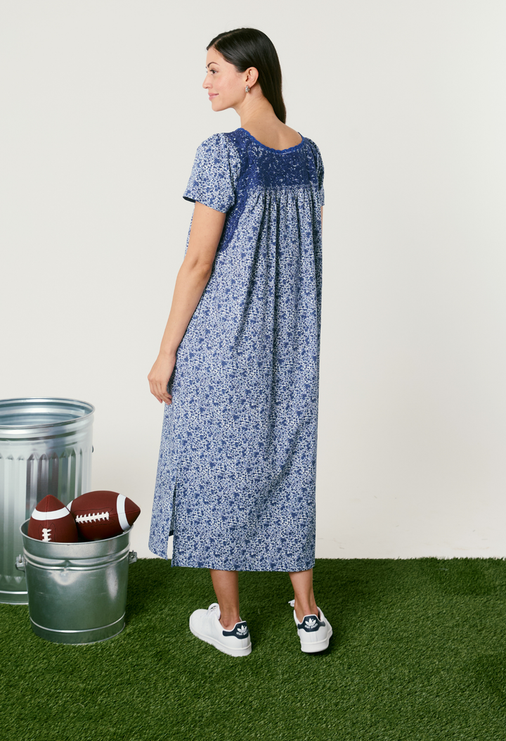 Liliana Floral Azul Midi Dress