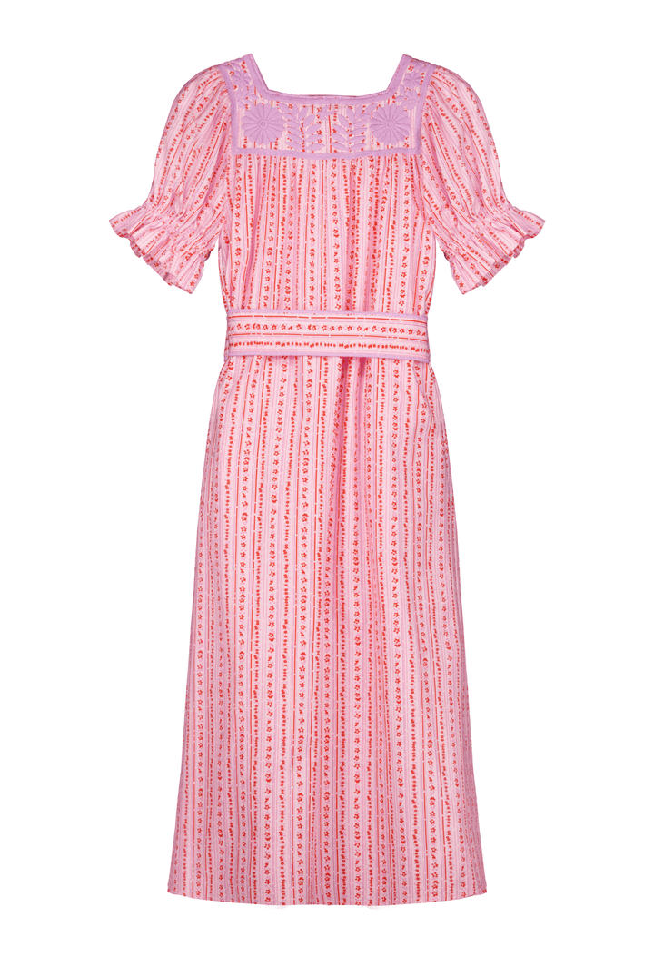 Maria Pink Floral Midi Dress