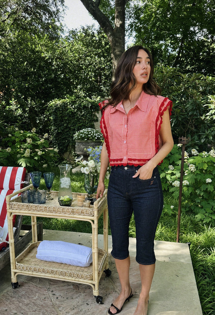 Nina Blouse Blouse Nina Red Gingham Blouse Nina Red Gingham Blouse