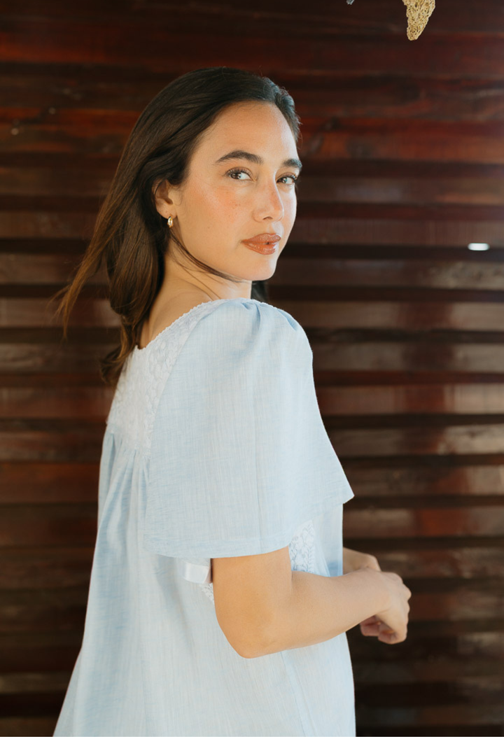 Julieta Short Dress Dress Julieta Light Blue Short Dress Julieta Light Blue Short Dress