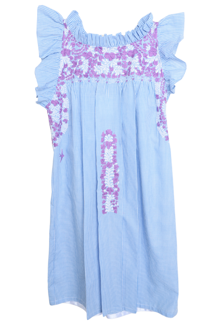 Olivia Gingham Azul y Morado