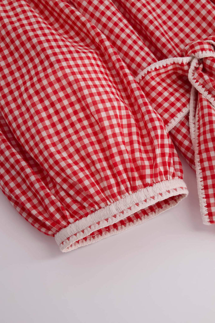 Marta Roja Gingham Midi Dress