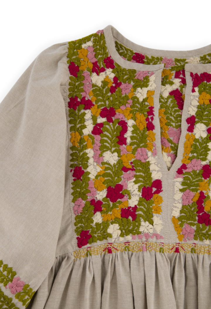 Violeta Crema Otoñal Midi Dress