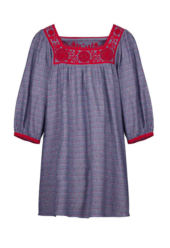 Marta Denim Heart Short Dress