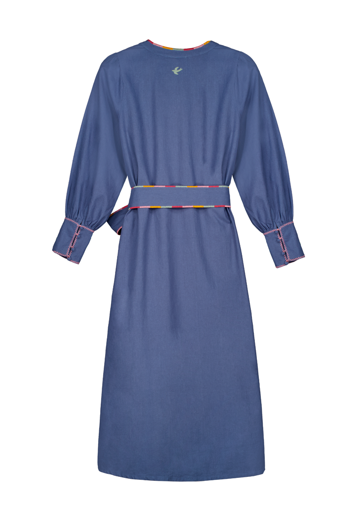 Martina Azul y Multicolor Midi Dress