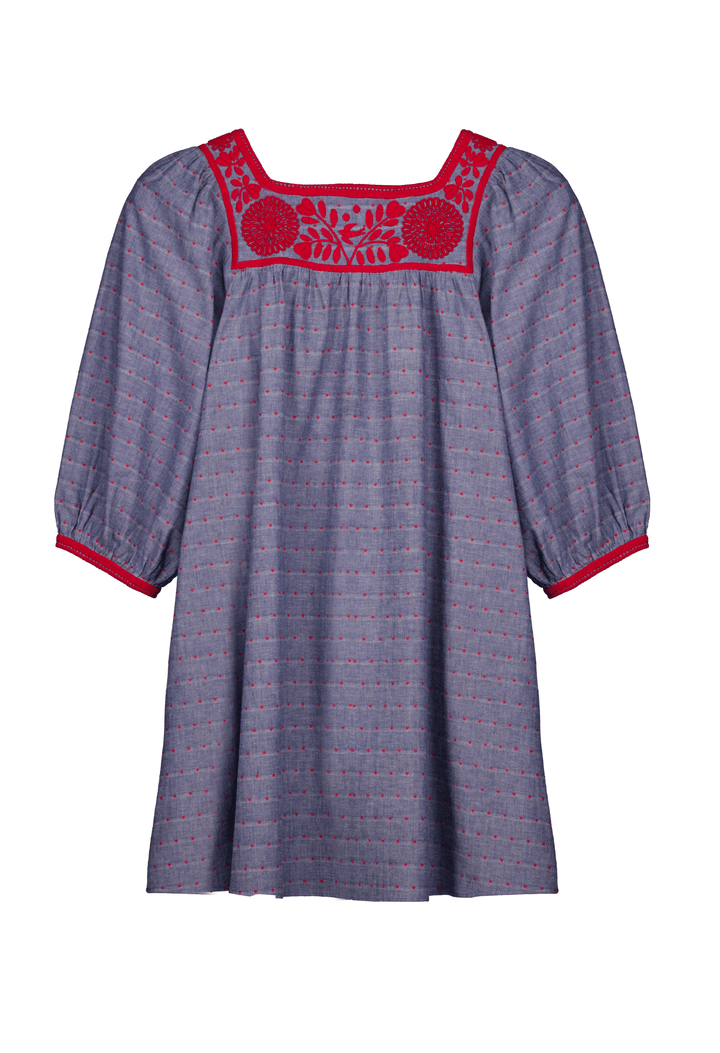 Marta Denim Heart Short Dress