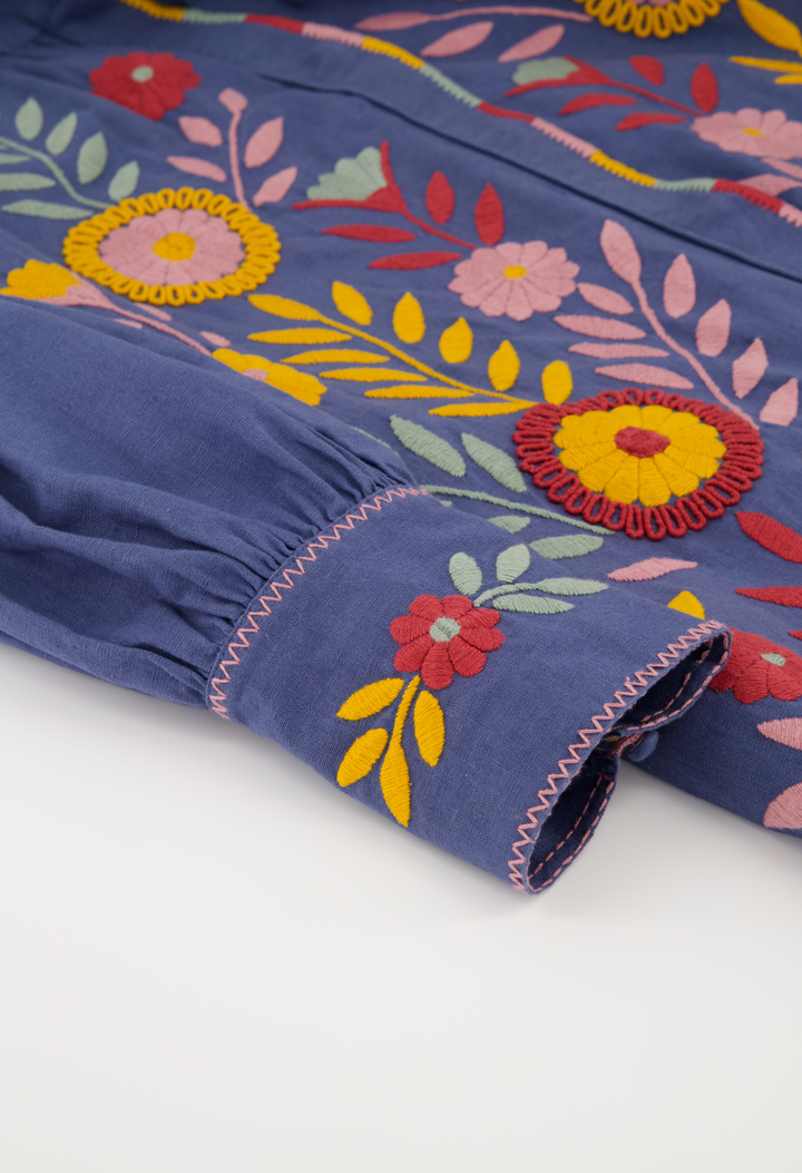 Martina Azul y Multicolor Midi Dress