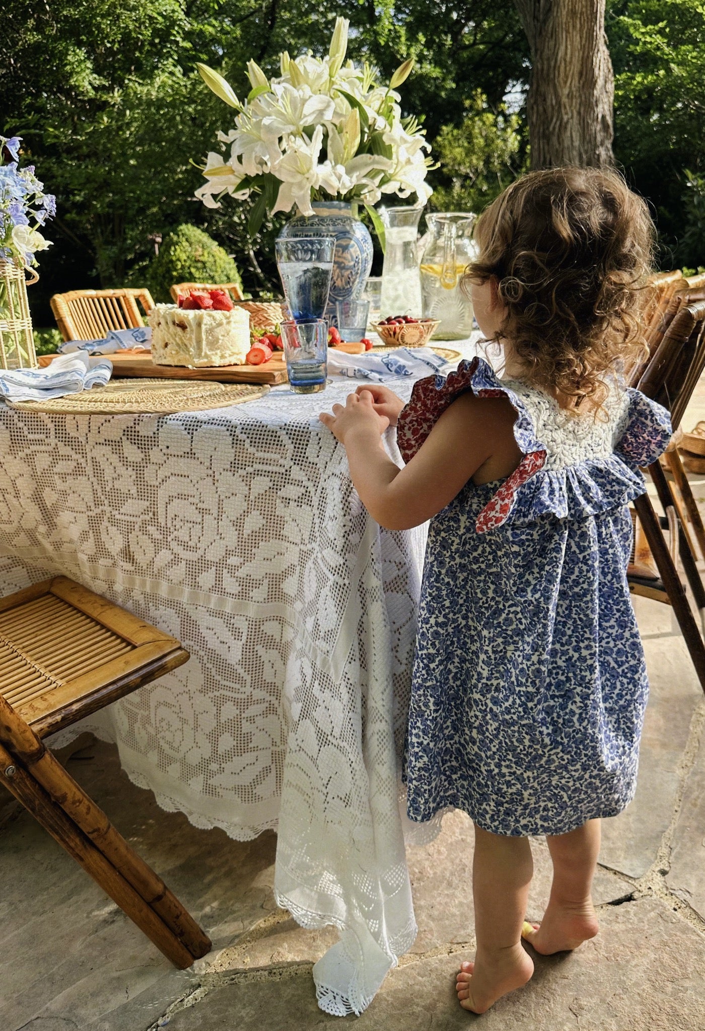 Selena Girl's Dress Childrens Selena Blue Floral Girl's Dress Selena Blue Floral Girl's Dress