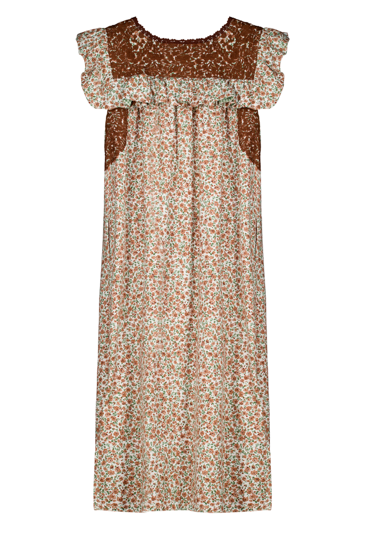 Soledad Café Floral Midi Dress