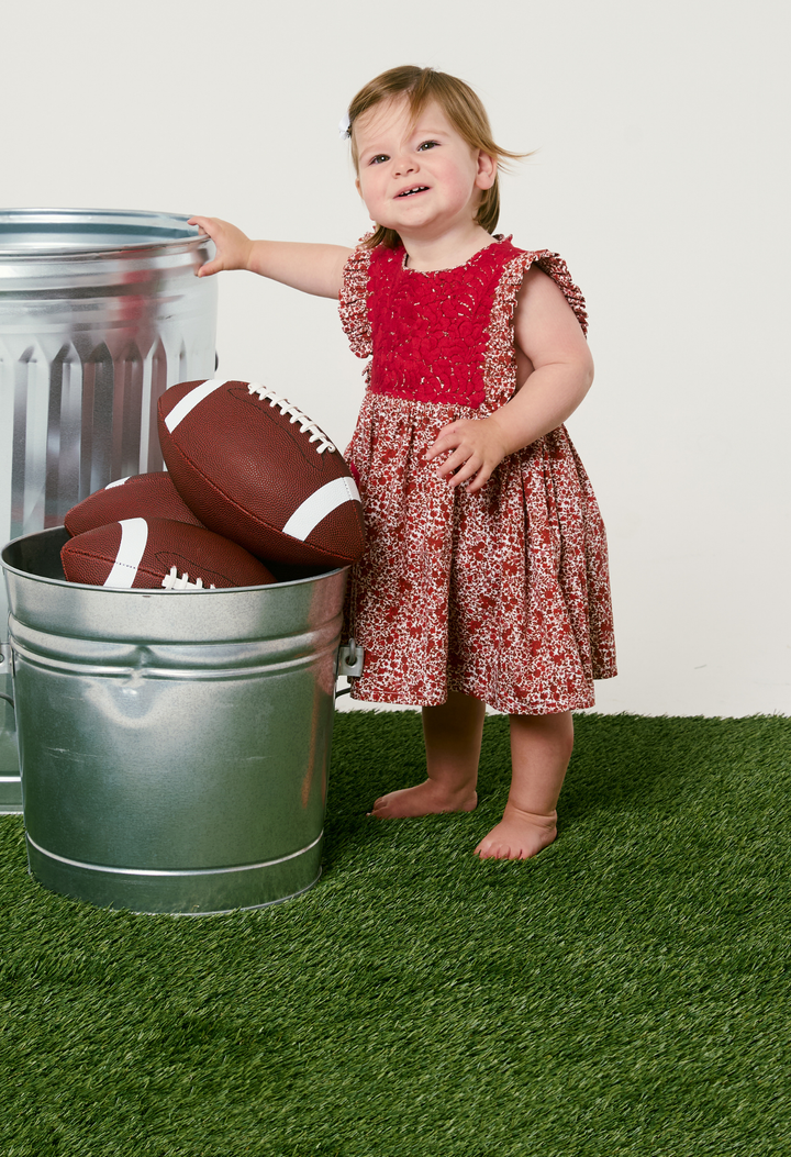 Ines Floral Rojo Girl's Dress