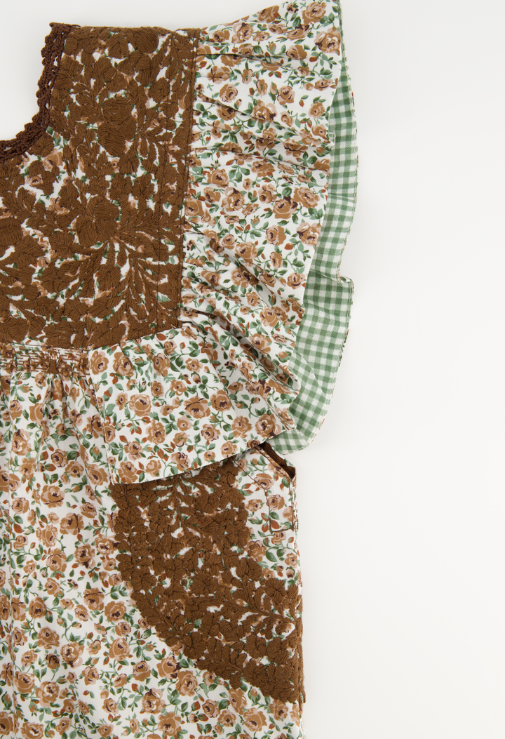 Soledad Café Floral Midi Dress