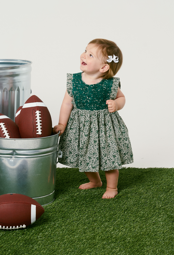 Ines Floral Verde Girl's Dress