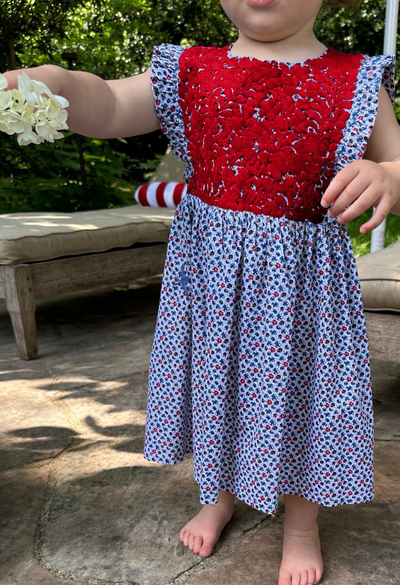 Ines Floral y Roja Girls Dress