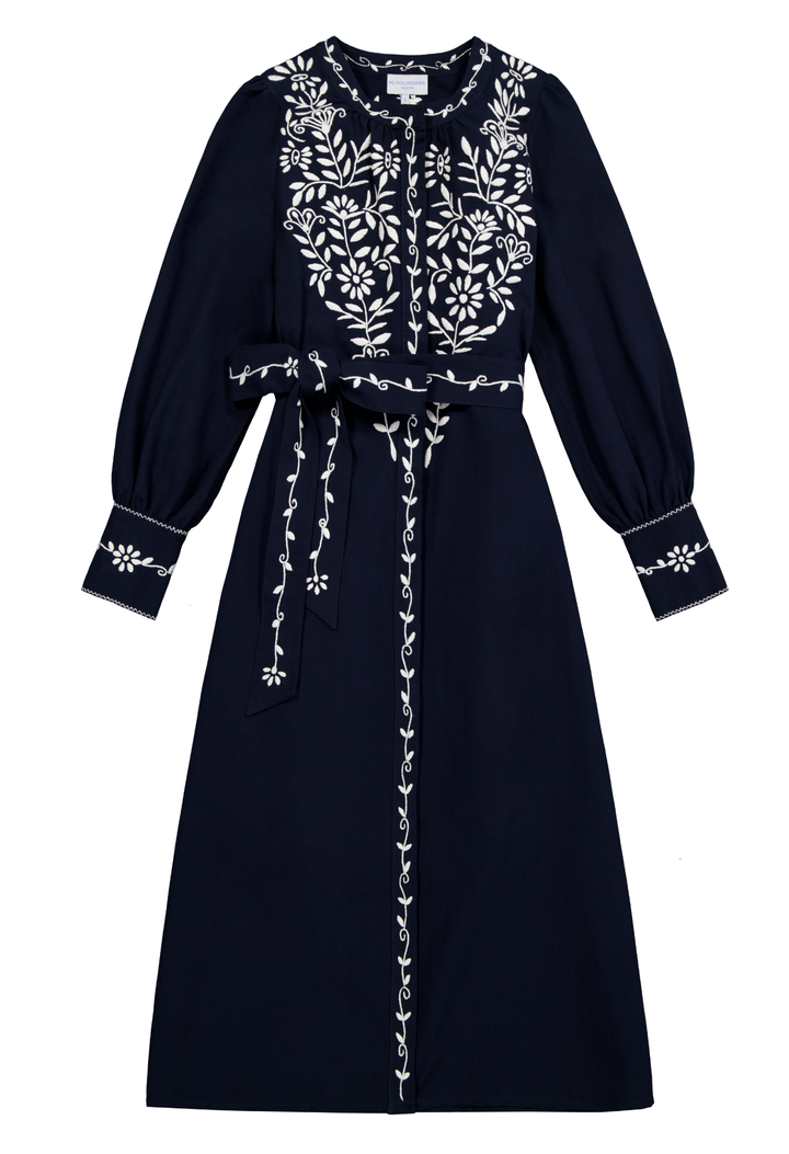 Martina Long Dress Dress Martina Navy and White Midi Dress Martina Navy and White Midi Dress